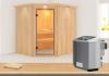 Karibu Siirin Sauna, mit Kranz, Ofen 9 kW, integri