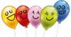 Luftballons inkl. Stab Funny Faces, 5 Stück