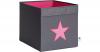 Aufbewahrungsbox Stern, grau/pink