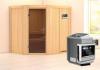 Karibu Siirin Sauna, ohne Kranz, Ofen 9 kW, extern
