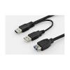 Assmann USB 3.0 Y-Adapter Kabel 0,3m 2x Typ-A zu A