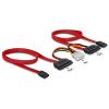 DeLOCK SATA Kabel 0,5m 4pin zu 2x SATA 2x Comboste