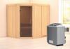 Karibu Siirin Sauna, ohne Kranz, Ofen 9 kW, integr