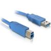 DeLOCK USB 3.0 Kabel 1,8m A zu B 82434 blau