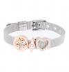 manguun Milanaise Armband Edelstahl mit 3 Schiebe-