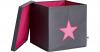 Ordnungsbox Stern, mit stabilem Deckel, grau/pink