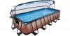 Frame Pool Premium 5,4x2,5x1m mit Sonnendach, Holz