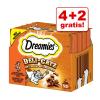 4 + 2 gratis! 6 x 25 g Dreamies Deli-Catz Snacks -