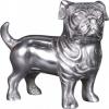 Wohnling Design Deko Hund BULLDOGGE Aluminium Silb